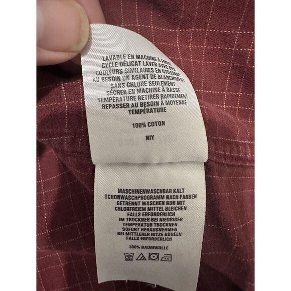 Columbia Mens Casual Button Shirt Sz XXL Maroon Red Plaid Flannel 2XL Gorpcore - Picture 7 of 8